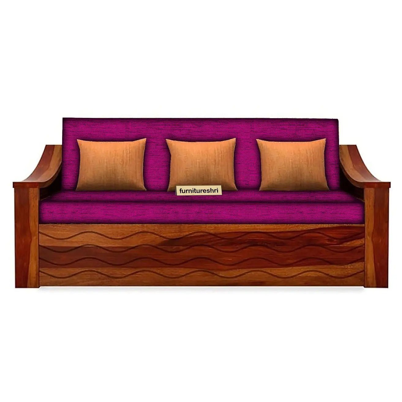 WAVE SOLID WOOD SOFA CUM BED WITH STORAGESOFA CUM BEDFerrowoods