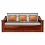 WAVE SOLID WOOD SOFA CUM BED WITH STORAGESOFA CUM BEDFerrowoods