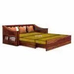 WAVE SOLID WOOD SOFA CUM BED WITH STORAGESOFA CUM BEDFerrowoods
