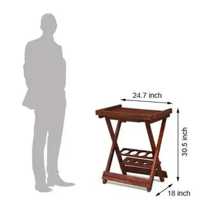 YUNO SOLID WOOD BAR FURNITURE IN WALNUT FINISH -