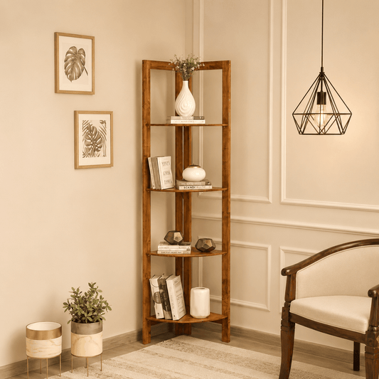 vyur book self with cream color living room background
